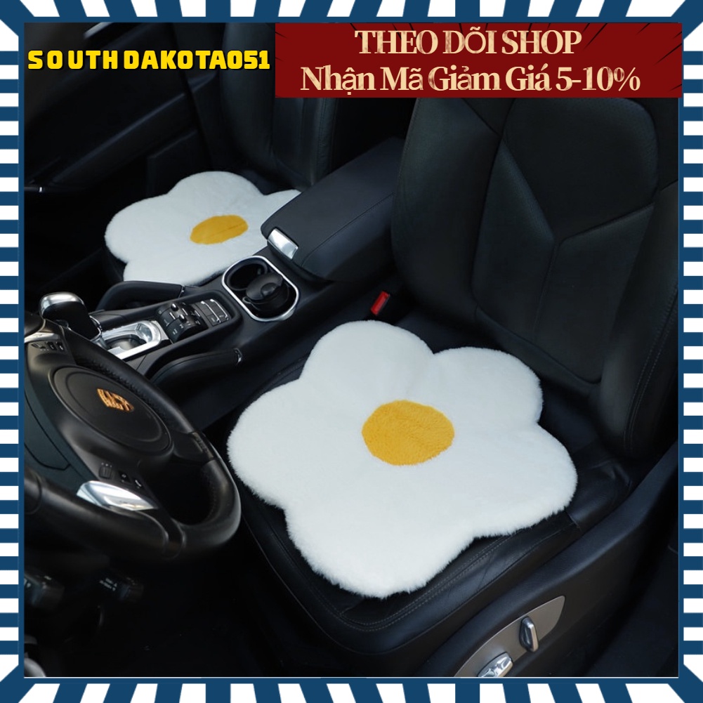 [Hàng Sẵn] Đệm Lót Ghế Ngồi Ô Tô Hình hoa trứng dễ thương Chống trượt Mềm mại Sang trọng Ấm áp Thoải mái【Southdakota051】