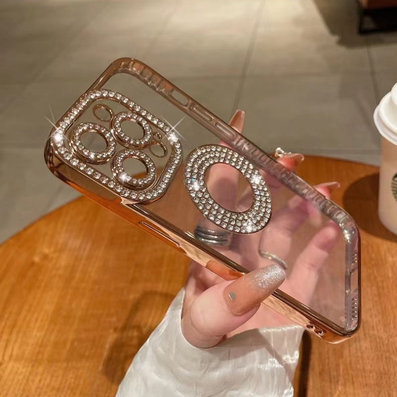 Ốp Điện Thoại iPhone 14 13 12 Pro max 14 plus Silicon case ốp lưng điện thoại iphone 14promax Mềm Trong Suốt Đính Đá Sang Trọng Chống Sốc Cho iP 14plus 12 13 14 Pro max