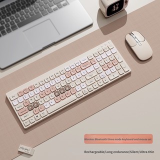Combo bàn phím + chuột bluetooth không dây 2.4ghz 3 chế độ im lặng cho laptop / pc / notebook / windows
