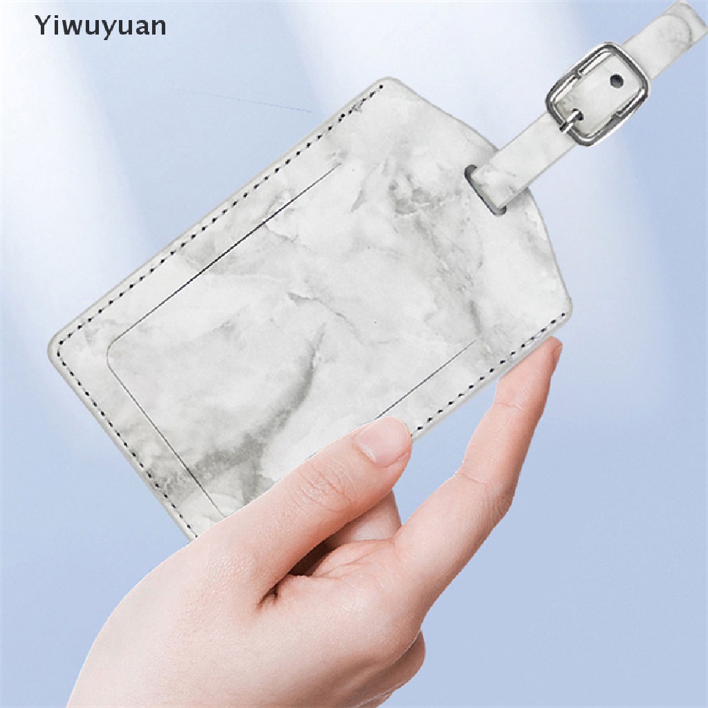 < Yiwuyuan > Thẻ Đeo Hành Lý Da PU Vân Cẩm Thạch Thời Trang Phụ Kiện Du Lịch ID Address Đang Giảm Giá