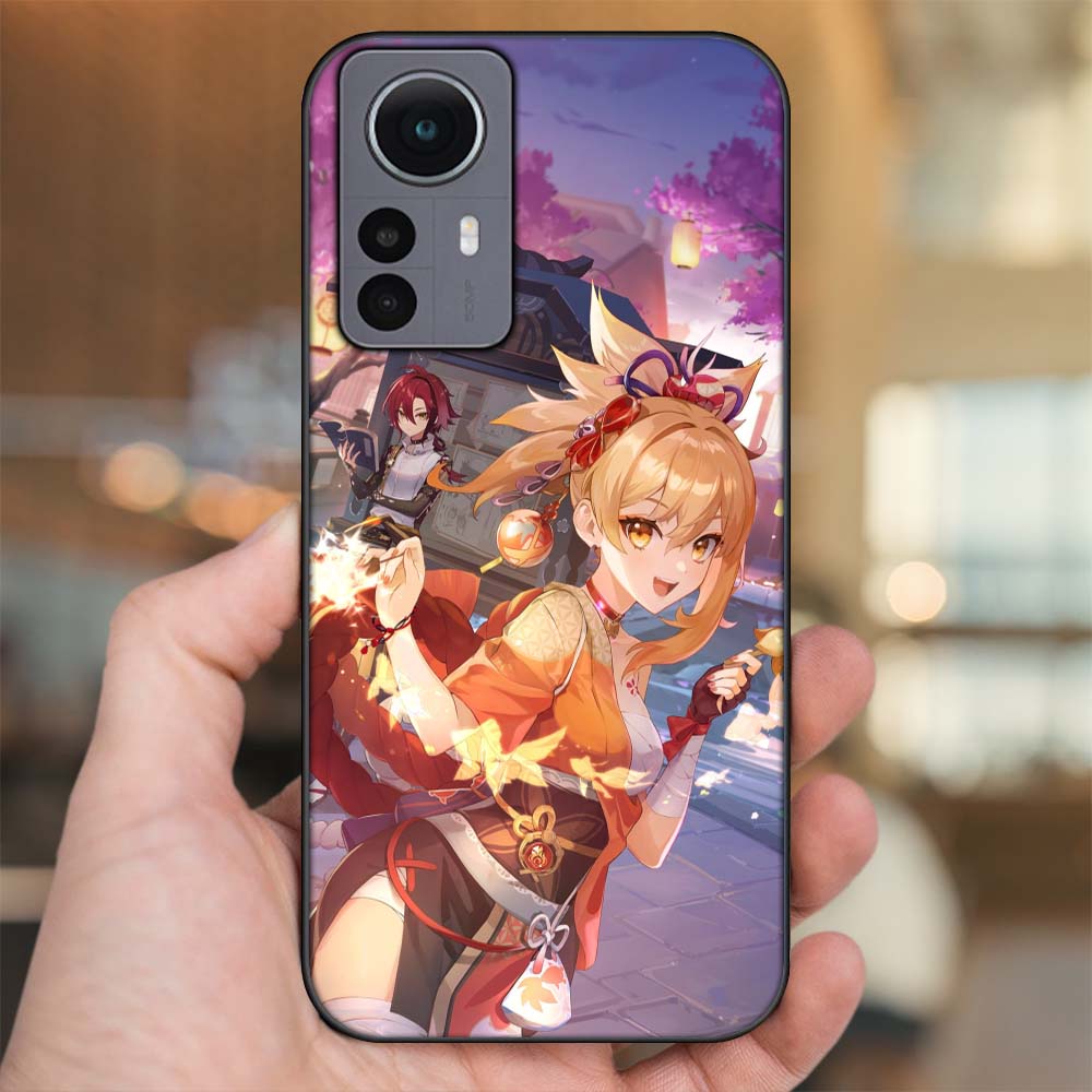 Ốp lưng Xiaomi 12 Pro 5G viền đen in hình Yoimiya Genshin Impact