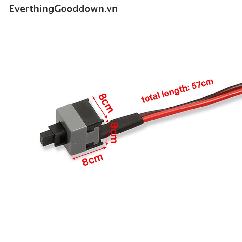 Everthinggooddown 5 Dây Cáp Nối Nút Nguồn Bật / Tắt 50cm 2 Pin SW PC Cho Máy Tính