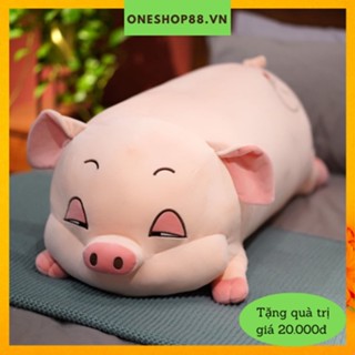 Gấu bông,Gối ôm hình thú con heo béo mắt hí cute thú nhồi bông con lợn ngủ béo ú kích thước 40cm,45cm,80cm,1m,1m2