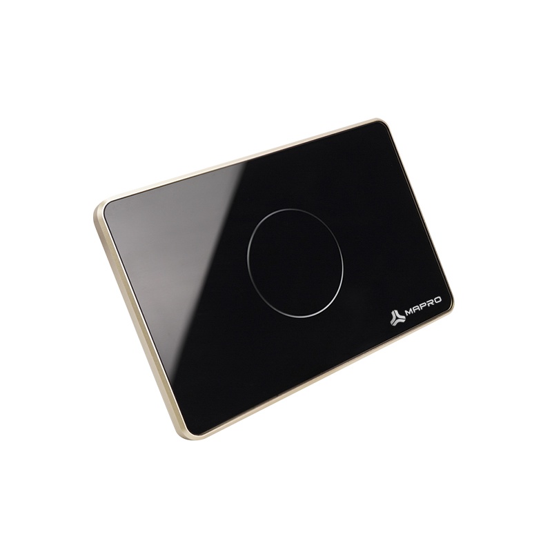 Công tắc cảm ứng Mapro, Phiên bản Zigbee, Chữ nhật, Màu đen viền vàng, Bật tắt bằng app, Tương thích Apple HomeKit