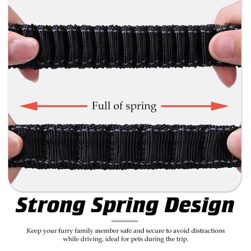 HamshMoc Dây Thắt Lưng An Toàn Cho Thú Cưng Trên Xe Hơi Bằng Nylon Co Giãn Kèm Móc
