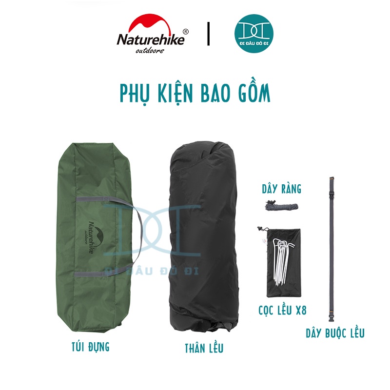 Lều tự bung 4 người chính hãng Naturehike, chống nước dễ dàng lắp đặt NH21ZP008