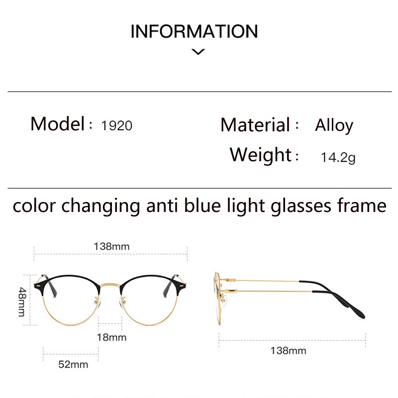 Kính Mát Chống Tia Bức Xạ Ánh Sáng Xanh Thay Đổi Màu Sắc Dành Cho Nam Nữ