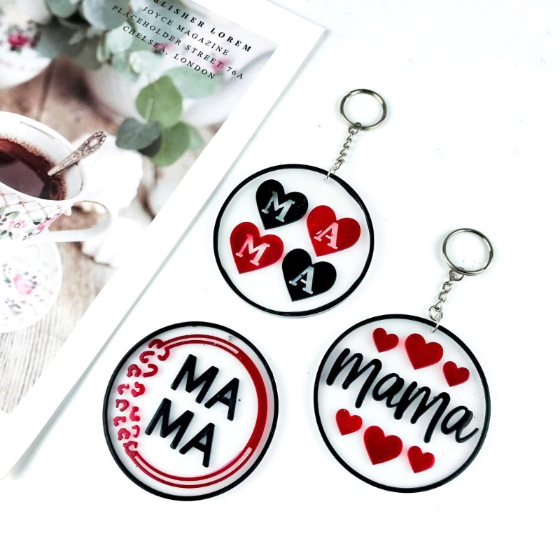 Khuôn Silicone Hình Trái Tim Làm Móc Khóa