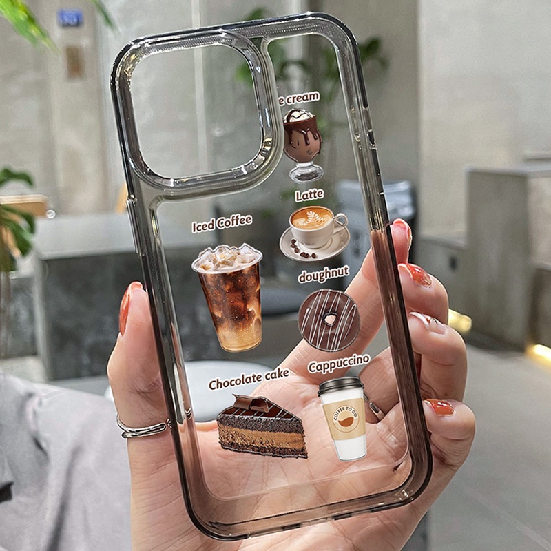 Ốp Điện Thoại DecoPhone Acrylic tpu acrylic Trong Suốt Hình Hạt Cà Phê Cho iphone 6s 7 8 plus x xs xr 11 12 13 14 15 max pro