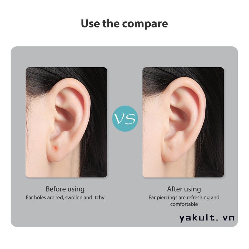 🎀 yakult 🎀Set dụng cụ làm sạch lỗ tai tiện dụng-chăm sóc khử trùng lỗ xỏ khuyên tai-chống tắc, dung dịch vệ sinh, rửa lỗ tai