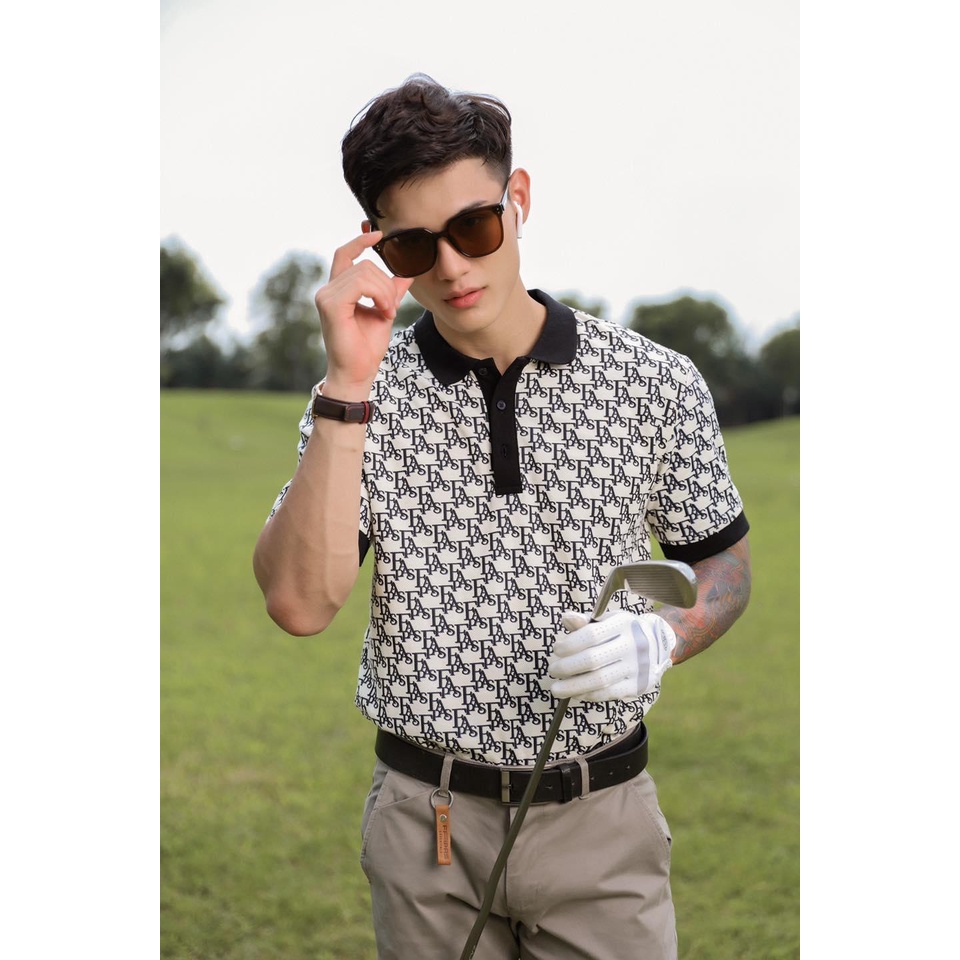 Áo Polo Nam Chất Vải Cotton Họa Tiết Monogram Kenton FAPAS