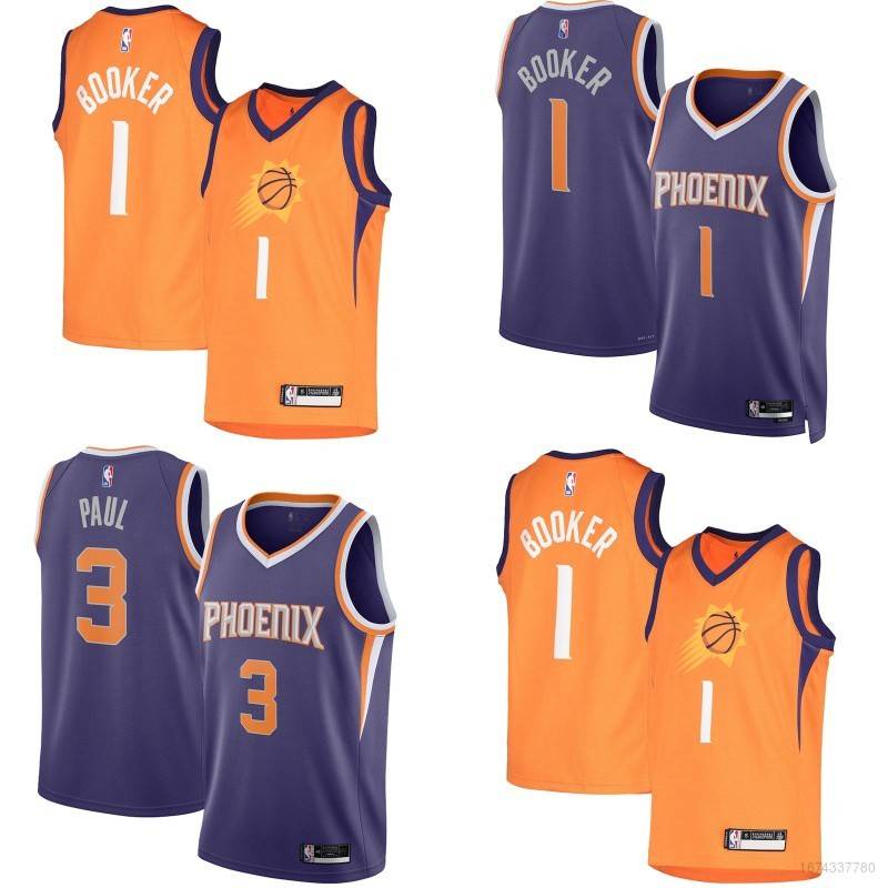 Áo Bóng Rổ NBA Jersey Phoenix Suns Booker Paul Phiên Bản Kỷ Niệm Plus Size 2022