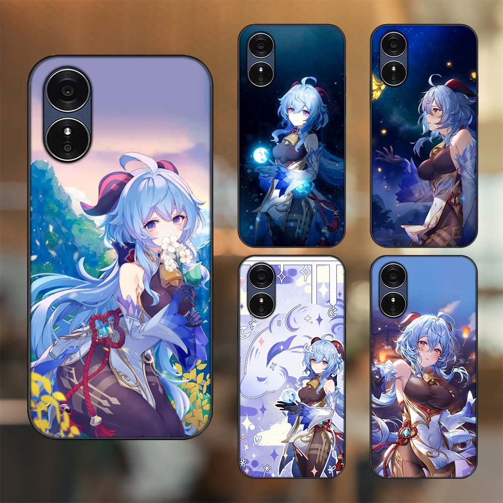 Ốp lưng Oppo A17 viền đen in hình Ganyu Genshin Impact