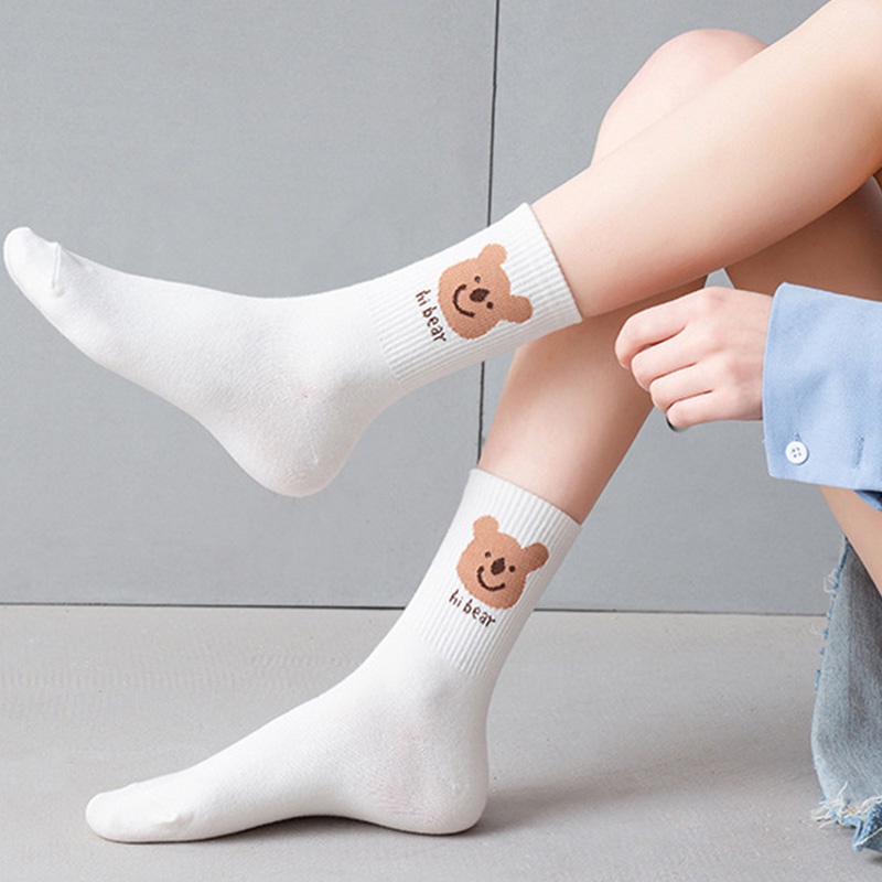 ⚡Tất cao cổ vớ cao cổ vải cotton hình con gấu