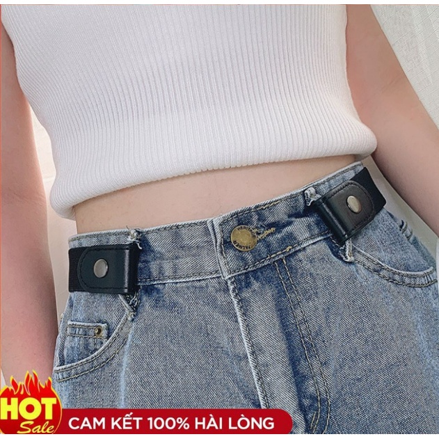 Thắt lưng/ dây lưng dây NỊT THUN móc quần tụt bóp eo co giãn điều chỉnh kích cỡ cúc bấm 2 bên vải thun 221DL008i