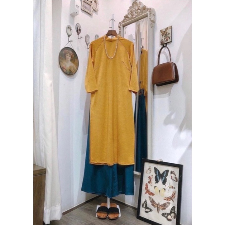 Áo dài cách tân dáng xuông cách điệu không nhăn không xù