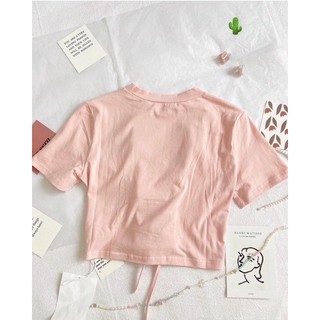 ÁO CROPTOP ĐAN DÂY HỒNG