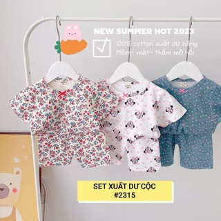 set 3 bộ thun cotton cho bé gái