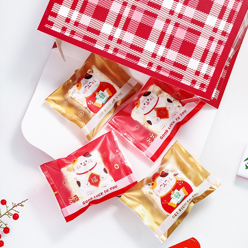 Túi zip đựng bánh kẹo hình mèo vẫy tay