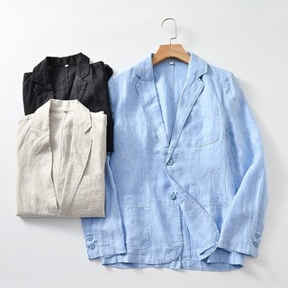 Blazer linen nam Đũi Việt- Áo blazer nam dài tay 2 cúc chất linen cao cấp phong cách trẻ trung