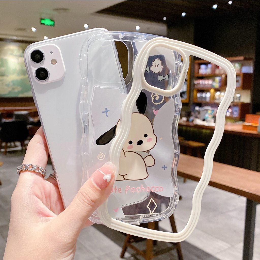 Ốp Điện Thoại Silicon Mềm Viền Lượn Sóng Hình Gấu / Cún Cho iphone 15 14 7 6s 8 plus xr 11 12 13 pro xs max silicone