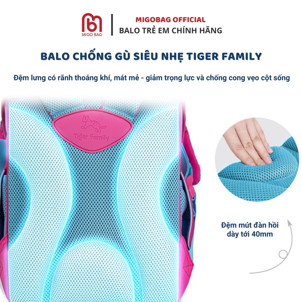 Balo Chống Gù Cao Cấp Tiểu Học - Balo Siêu Nhẹ Cho Bé Đi Học Chính Hãng Tiger Familly - Bảo Hành 1 Năm - NQ06