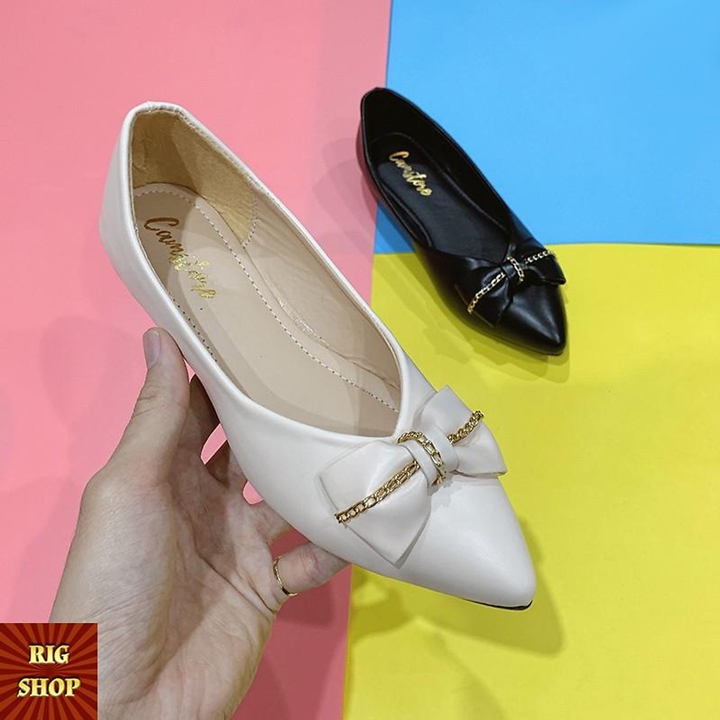 GIÀY BÚP BÊ MŨI NHỌN THẮT NƠ XINH - C9