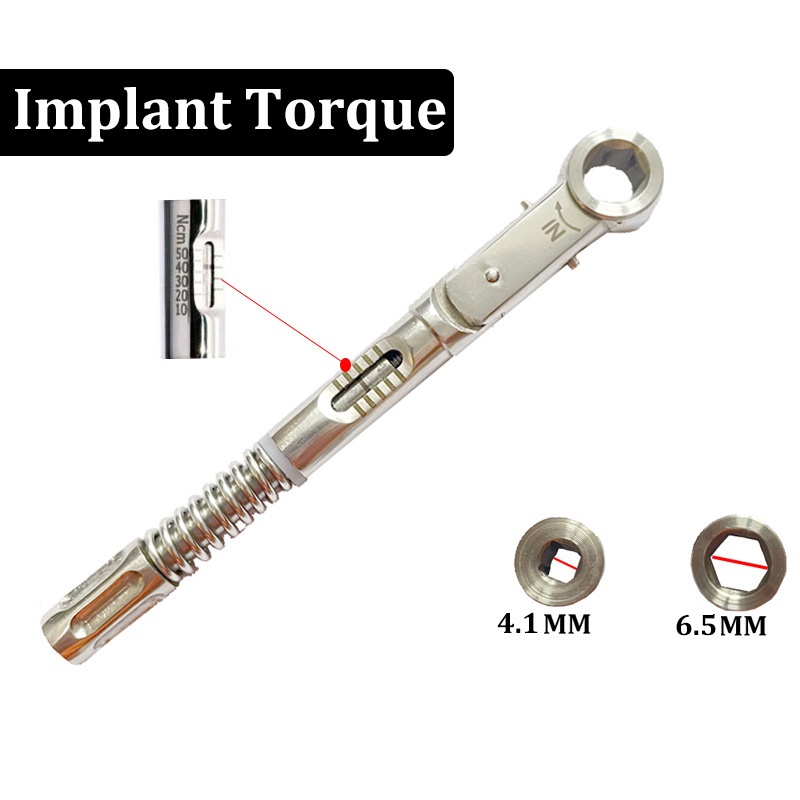 Cờ Lê Mô-Men Xoắn 10-50 NCM Bằng Thép Không Gỉ Chuyên Dụng Cho Nha Khoa Kèm Trình Điều Khiển