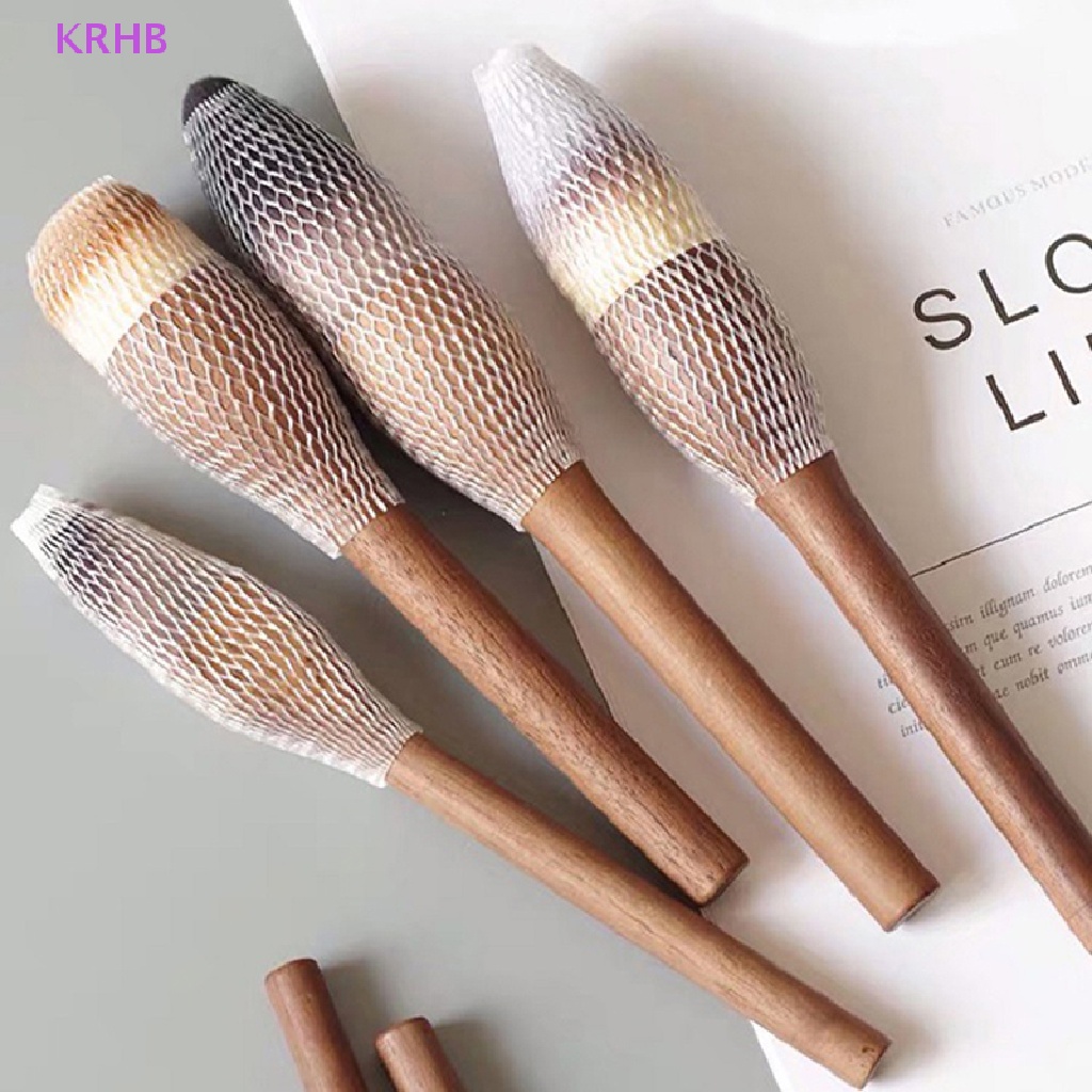 1 Cọ Trang Điểm Tay Cầm Bằng Gỗ Óc Chó Cao Cấp Mới