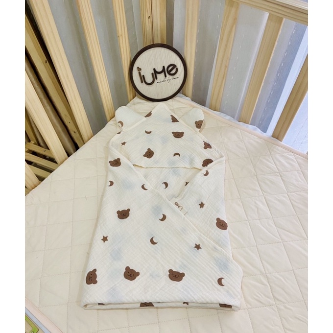 {Mẫu mới} Ủ đón bé sơ sinh, Ủ đón bé vải xô Muslin organic 100% bông tự nhiên