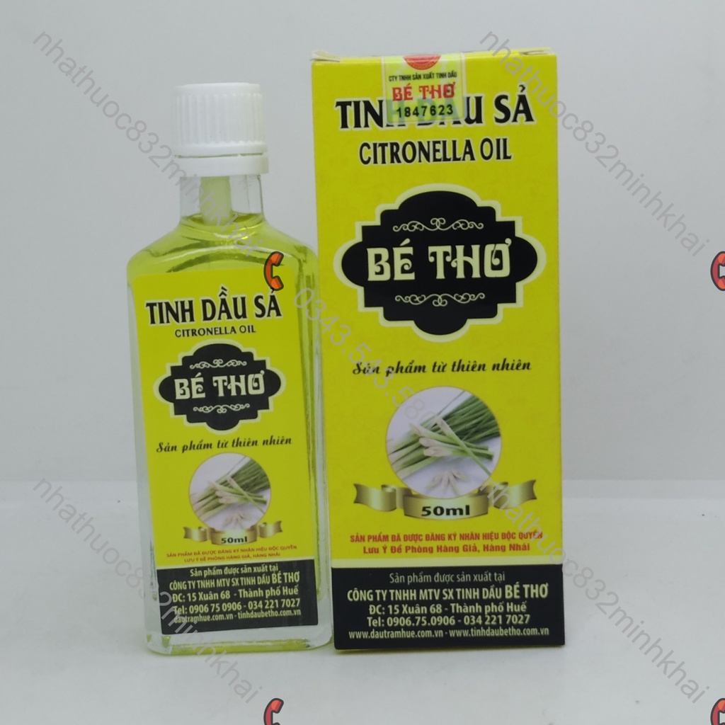Tinh dầu sả Bé Thơ chai 50ml
