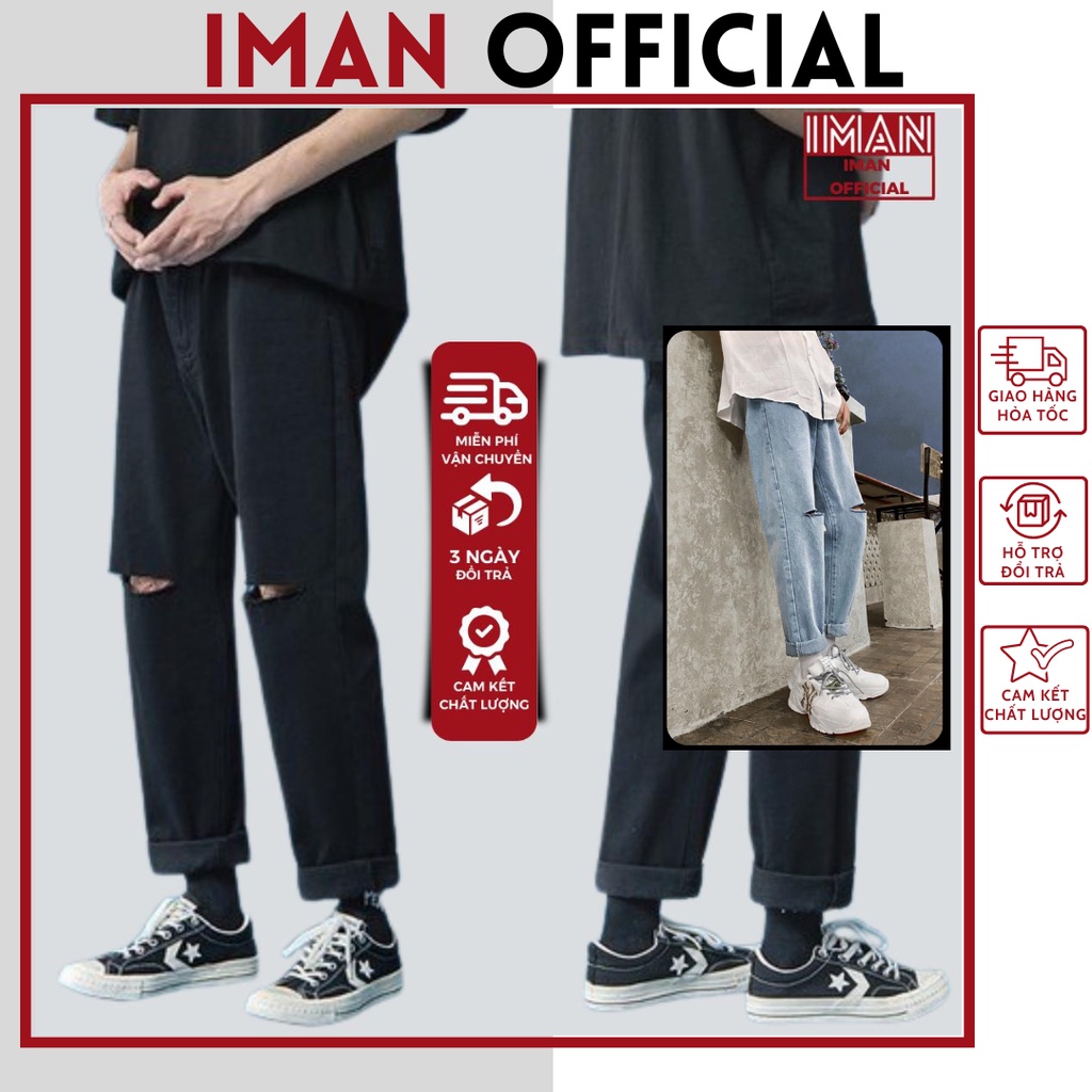 Quần Baggy Nam Rách 2 Gối style Hàn Quốc