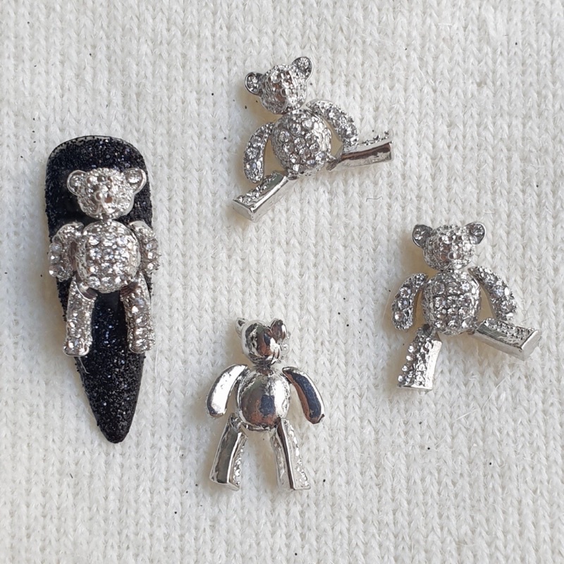 Charm gấu cử động loại đính đá và không đá- Ảnh thật