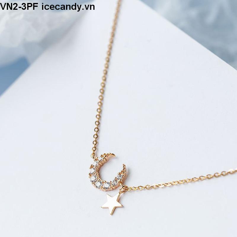 Vòng đeo tay mặt hình ngôi sao/mặt trăng dễ thương phong cách Hàn Quốc cho nữ