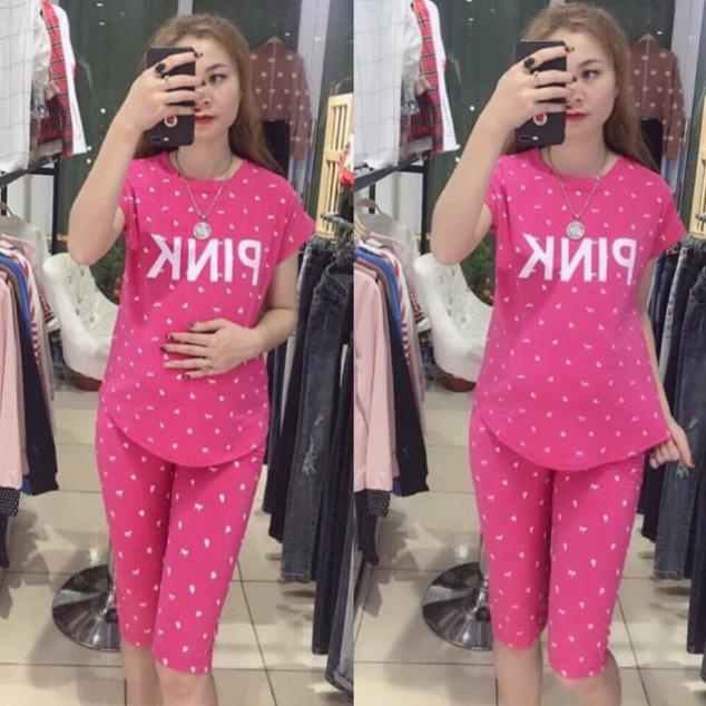 xả kho bộ bầu cotton mềm mịn pink quảng châu