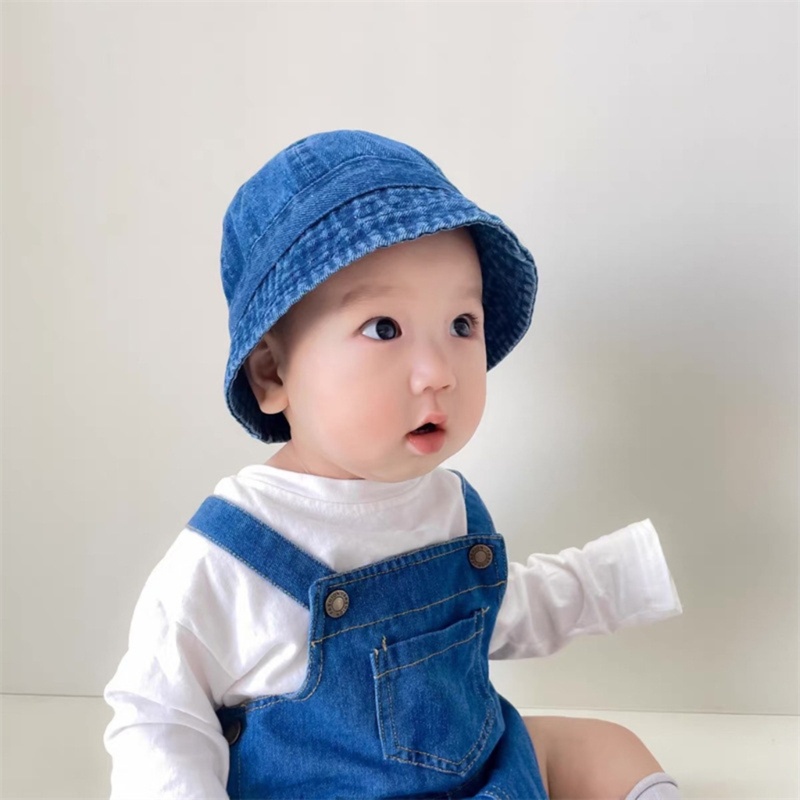 Nón Tai Bèo Chống Nắng / Gió Chất Liệu Denim Cho Bé
