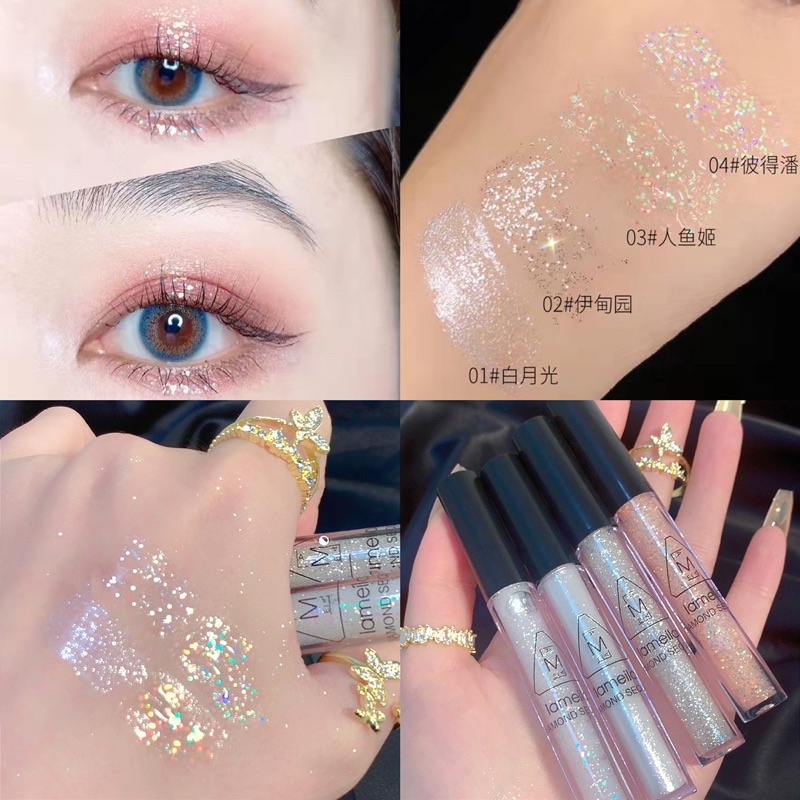 Nhủ Mắt bling bling SUEKE Dạng Lỏng Chống Thấm Nước Nhanh Khô Độ Bão Hòa Cao 4 màu tùy chọn 4g