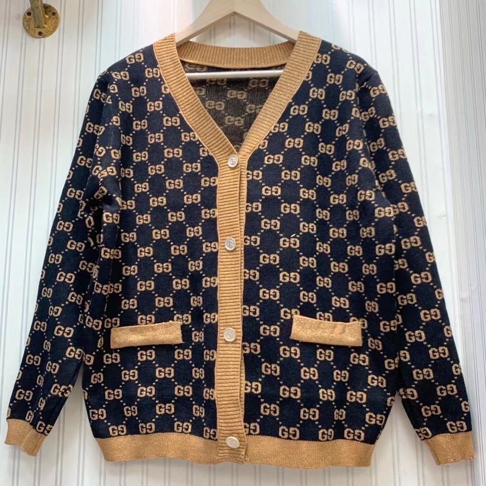 Hàng Có Sẵn!Gucc!Áo Khoác Cardigan Dệt Kim Dáng Rộng Thiết Kế Mới Năng Động Thời Trang