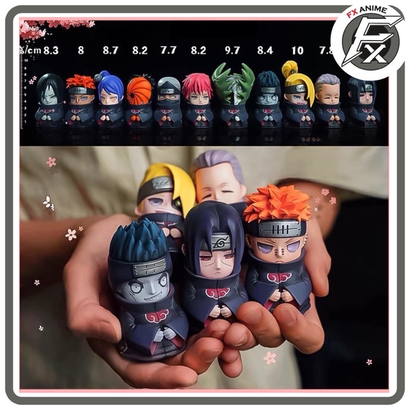 Naruto Chibi mô hình 8cm  - Set Akatsuki Sitting độc đáo bằng PVC cao cấp Fx Anime