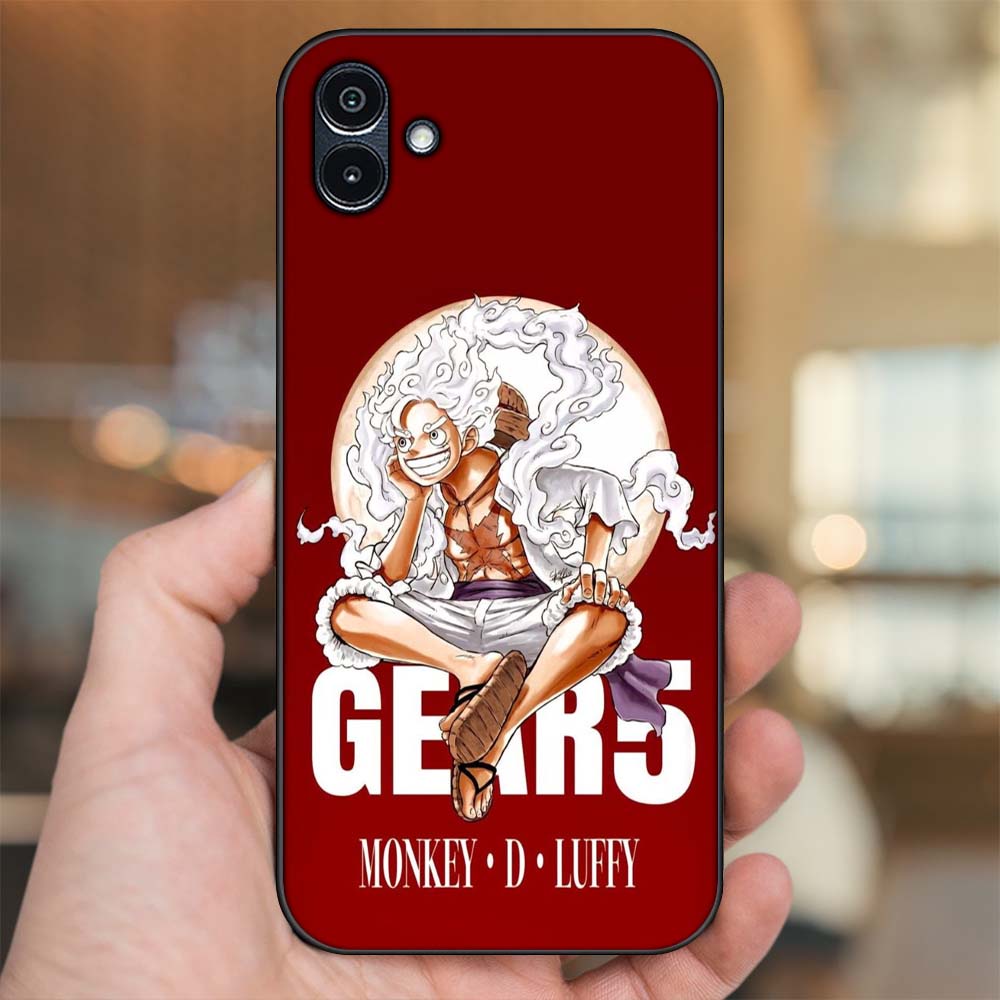 Ốp lưng Samsung A04 viền đen in hình Luffy Gear 5 Nika One Piece Đảo Hải Tặc