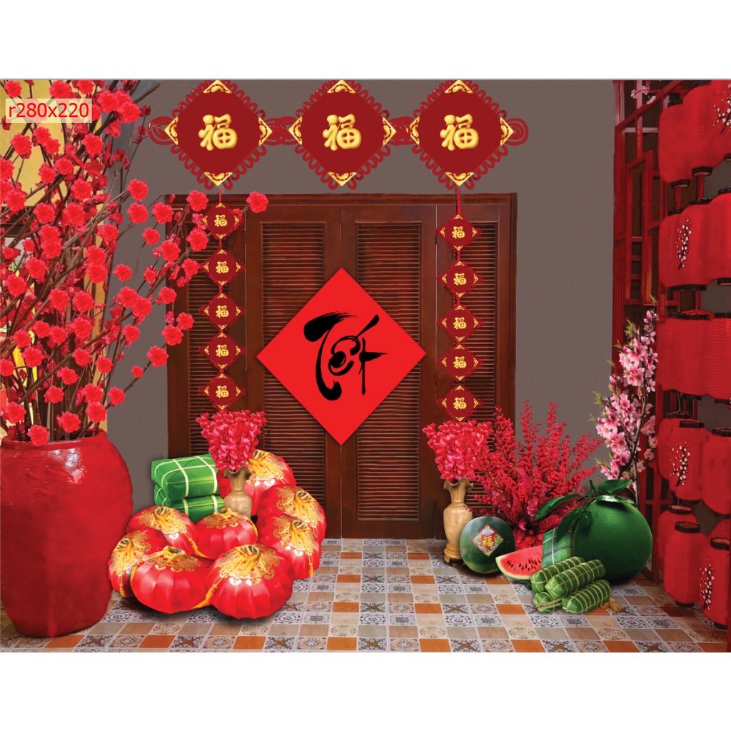 Tranh Tết trang trí decor dán tường