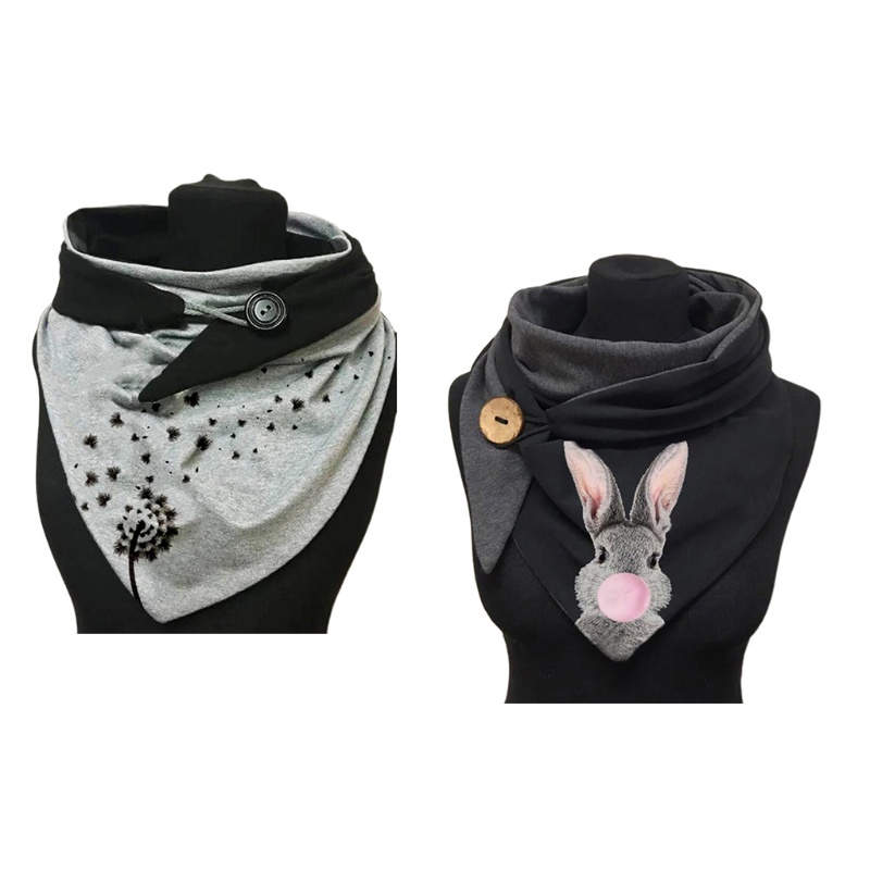 Khăn Choàng Cổ Tam Giác Có Nút Trang Trí Cho Nữ