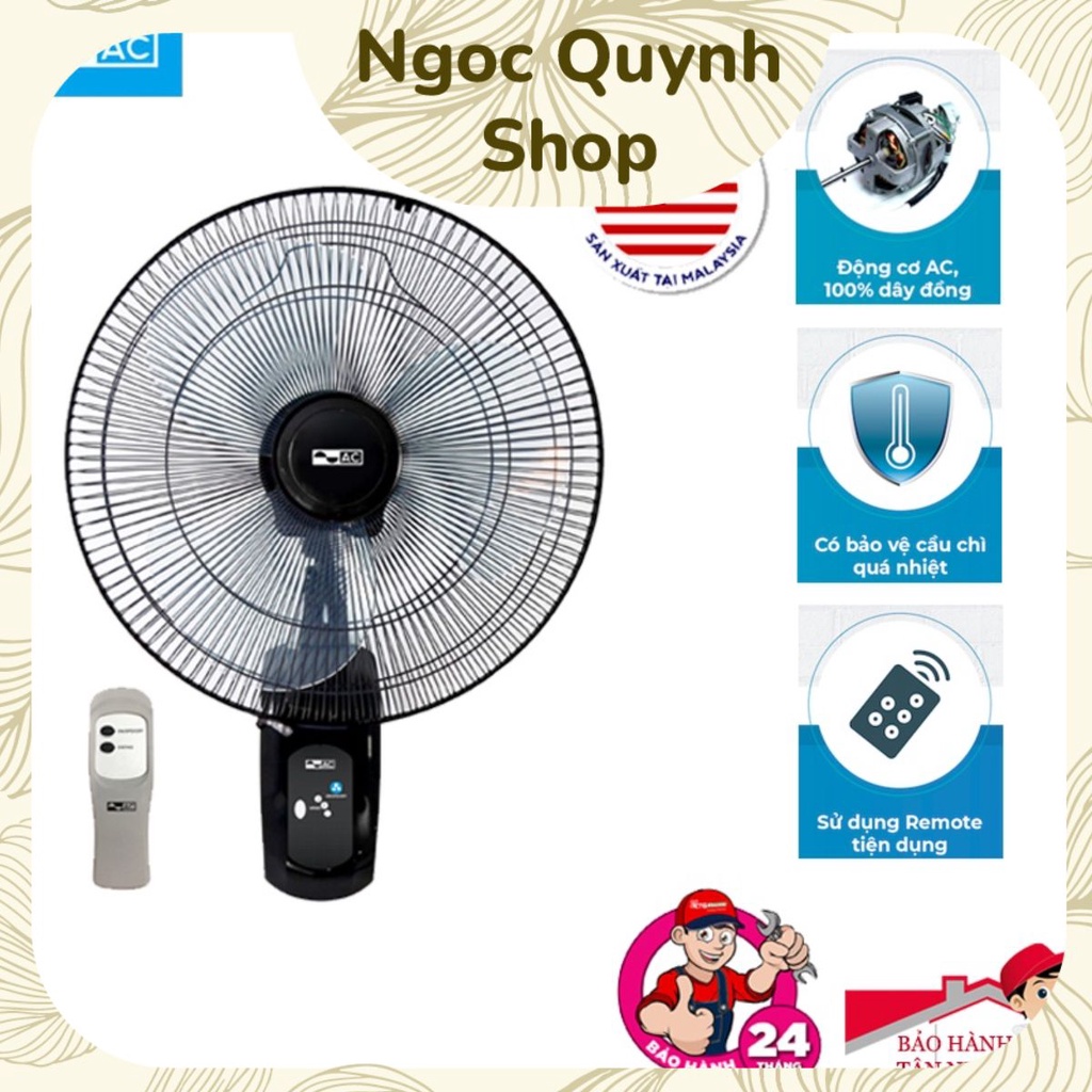 Quạt Treo Tường AC AWF01A163 Made in Malaysia, công suất 50W, remote điều khiển