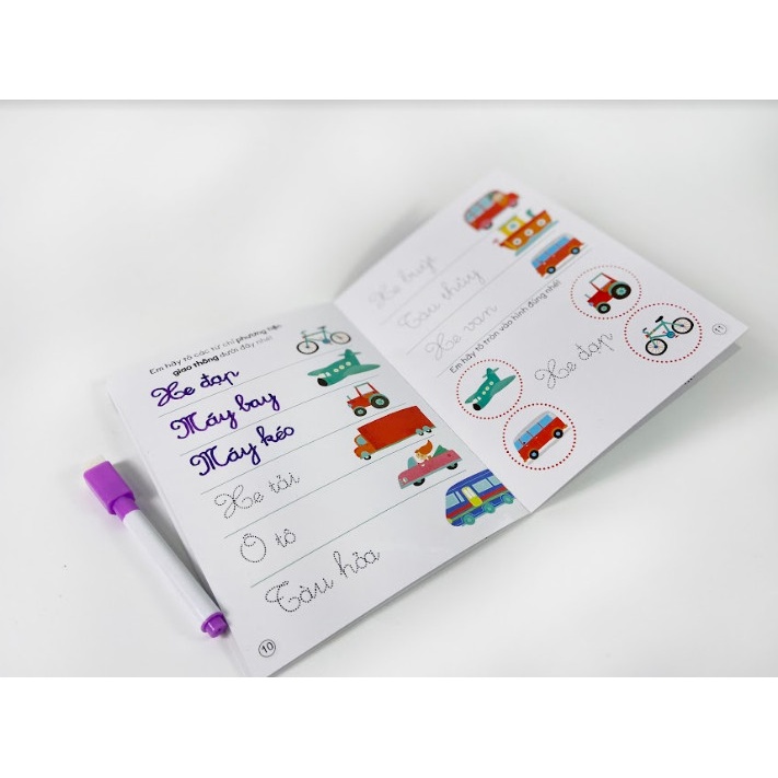 SÁCH - Hộp 1: Bộ sách viết và xóa - 150++ hoạt động rèn luyện tư duy - Hành trang tới trường ( tặng kèm bút )