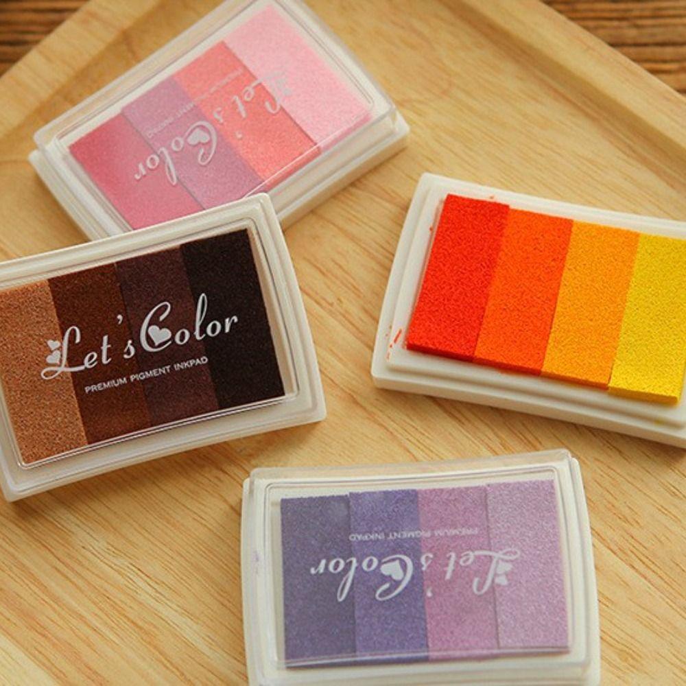 Đệm Mực In Dấu Chân / Tay Màu Cầu Vồng Độc Đáo Trang Trí Sổ Tay / Trường Học