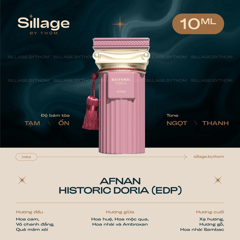 AFNAN HISTORIC DORIA EDP | Mẫu thử nước hoa nữ