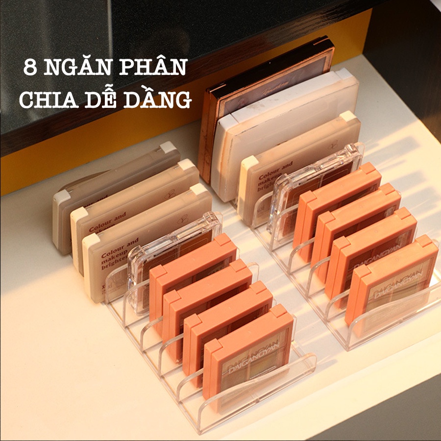 Khay Đựng Phấn Mắt, Má Hồng, Đồ Trang Điểm 7 Ngăn Trong Suốt