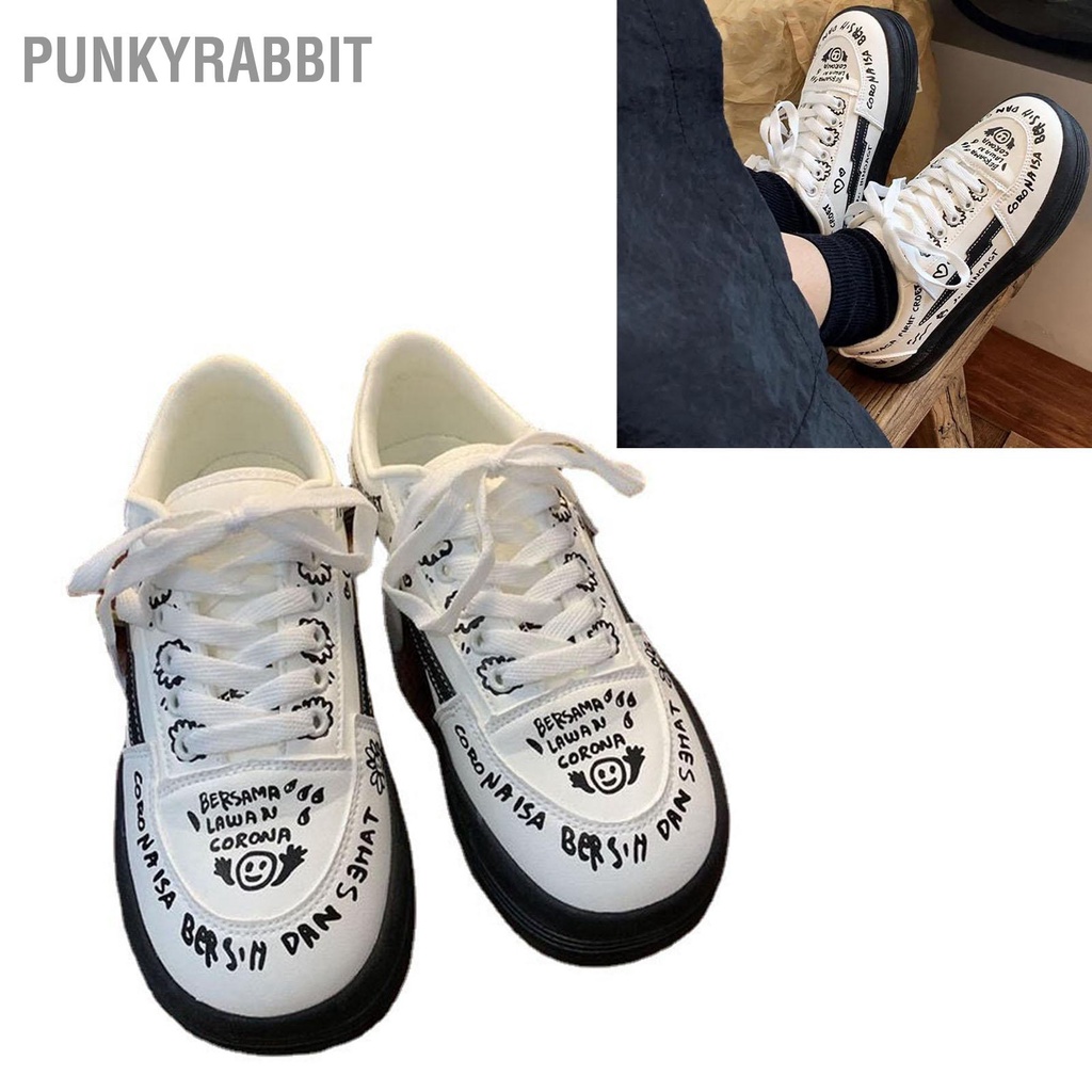 PunkyRabbit Giày Sneaker Bé Gái Đế Dày Phối Ren Thiết Kế Thoải Mái Mũi Tròn Nhân Tạo Cao Su PU Thường Ngày Thu Hàng