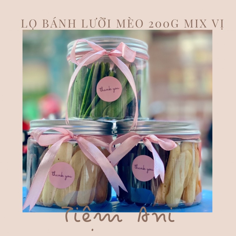 Lọ Bánh lưỡi mèo 200 mix 3 vị, Bánh Lưỡi Mèo