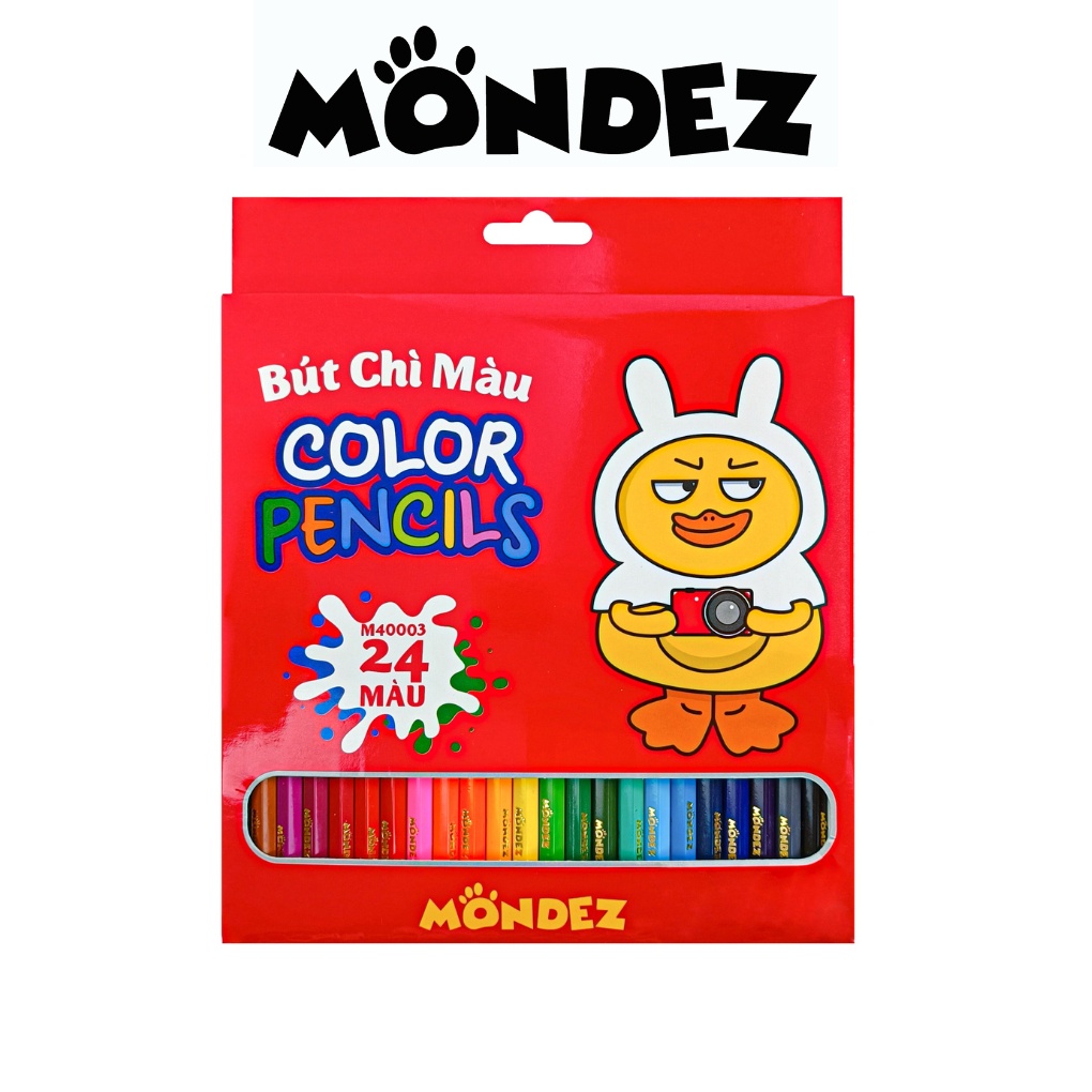 Bút Chì Màu 12 -24 Màu MONDEZ Màu Sắc Chuẩn, Tươi Sáng Gỗ Khô Tự Nhiên Thân Thiện Với Môi Trường M40001/0002/0003